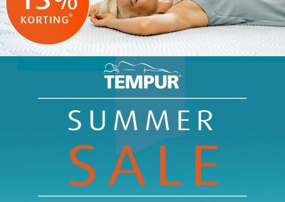 Tempur Summersale 15% korting!